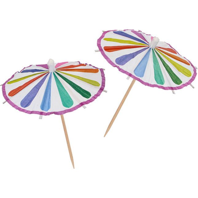 Kolorowe naklejki koktajlowe Parasol 10szt