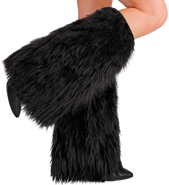 Beenwarmers Pluche Zwart van Widmann koop je bij Partywinkel