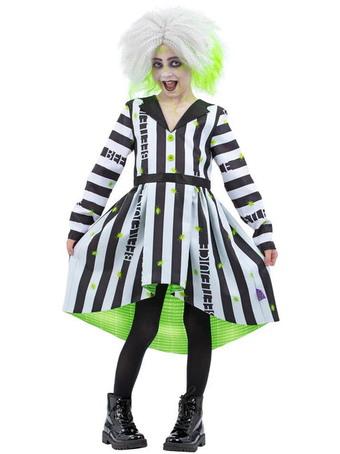 Beetlejuice Kostuumjurk met Dipped Hem Rok van Smiffys koop je bij Partywinkel