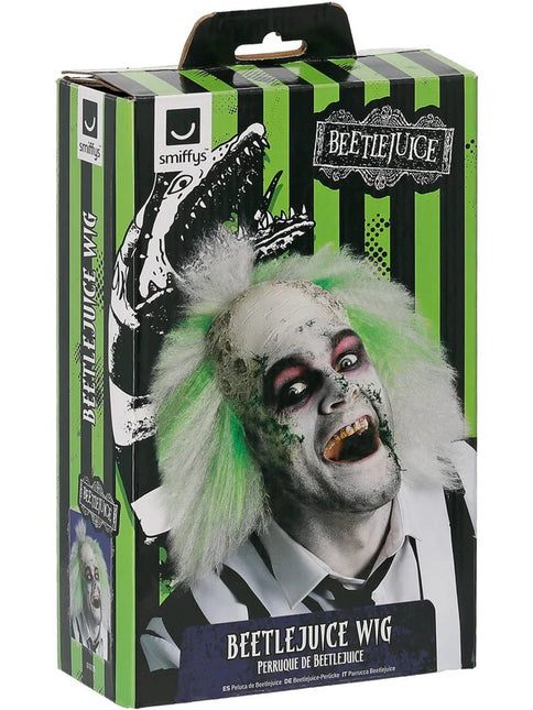 Beetlejuice Pruik met Latex Kale Kop van Smiffys koop je bij Partywinkel