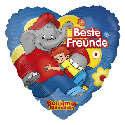 Benjamin Blümchen – balon w kształcie serca, pusty, 45 cm