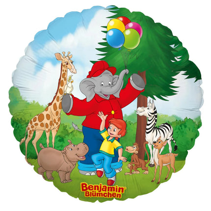 Benjamin Blümchen – okrągły balonik z helem, pusty, 45 cm