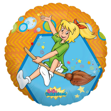 Bibi Blocksberg – balon helowy, okrągły, pusty, 45 cm