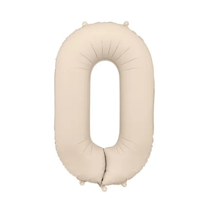Balon z figurką 0 lat beżowy pusty 86 cm