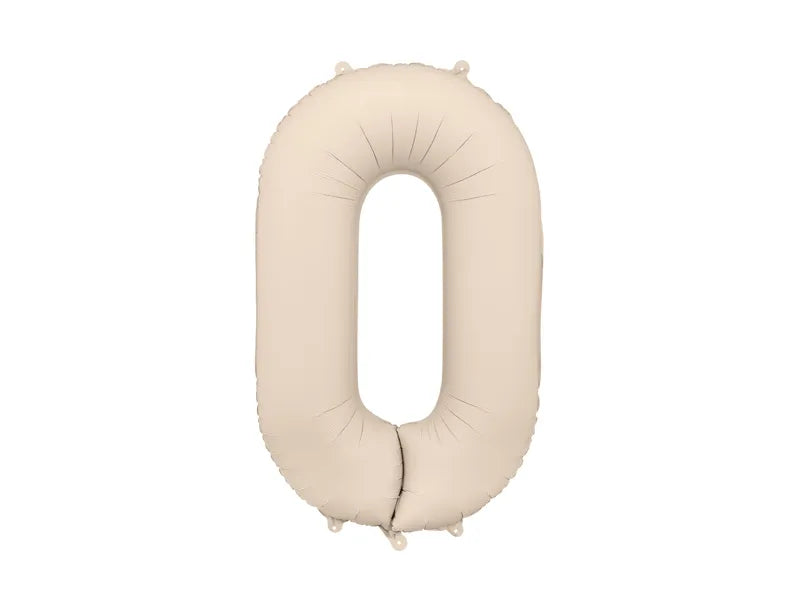 Balon z figurką 0 lat beżowy pusty 86 cm