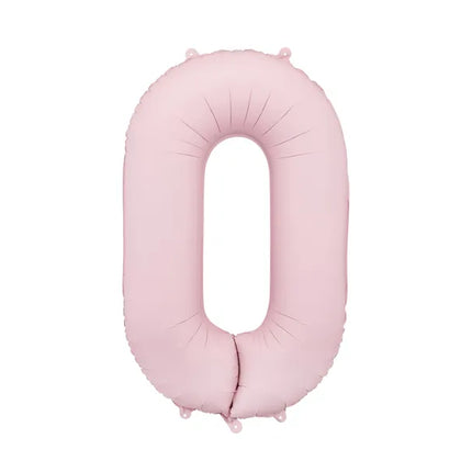 Balon z figurką 0 lat jasnoróżowy pusty 86 cm