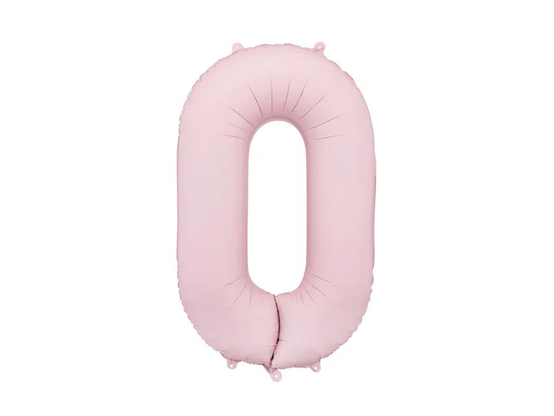 Balon z figurką 0 lat jasnoróżowy pusty 86 cm