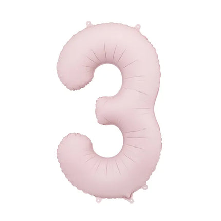 Balon z figurką na 3 lata Jasnoróżowy Pusty 86cm