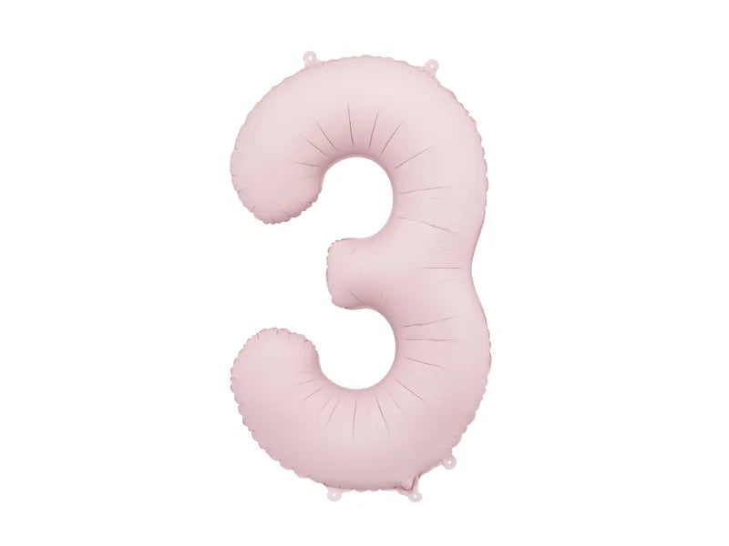 Balon z figurką na 3 lata Jasnoróżowy Pusty 86cm