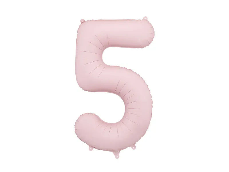 Balon z figurką na 5 lat Jasnoróżowy Pusty 86cm