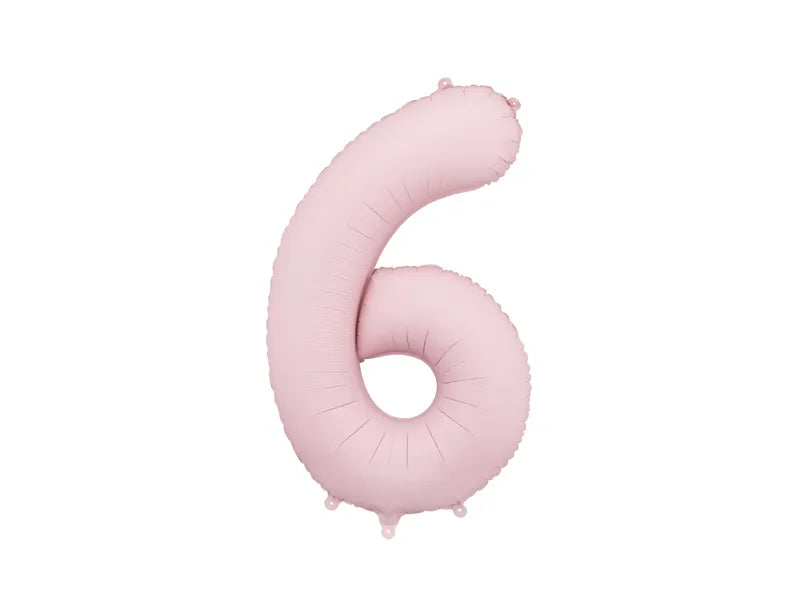 Balon z figurką na 6 lat Jasnoróżowy Pusty 86cm