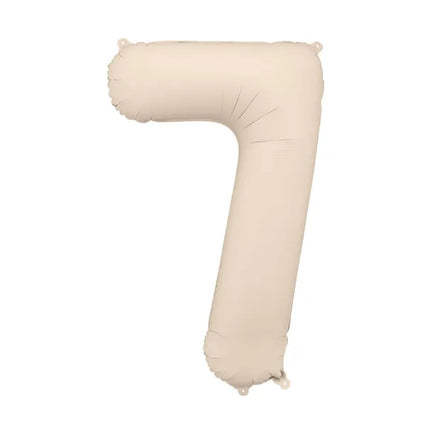 Balon foliowy na 7 lat beżowy matowy pusty 86 cm