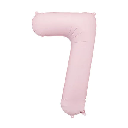 Balon z figurką na 7 lat Jasnoróżowy Pusty 86cm