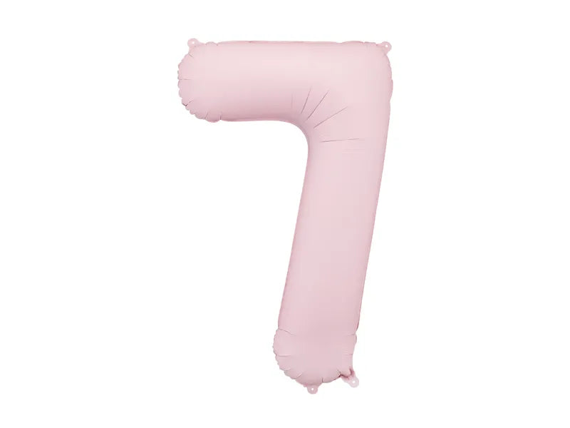 Balon z figurką na 7 lat Jasnoróżowy Pusty 86cm