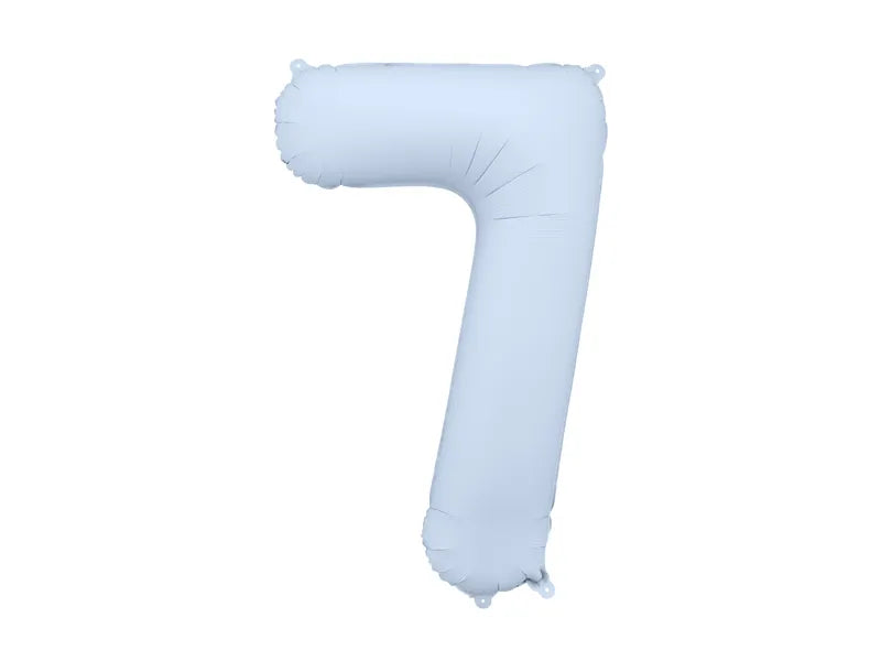 Balon foliowy na 7 lat jasnoniebieski matowy pusty 86 cm