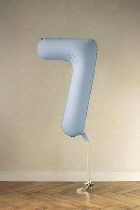Balon foliowy na 7 lat jasnoniebieski matowy pusty 86 cm