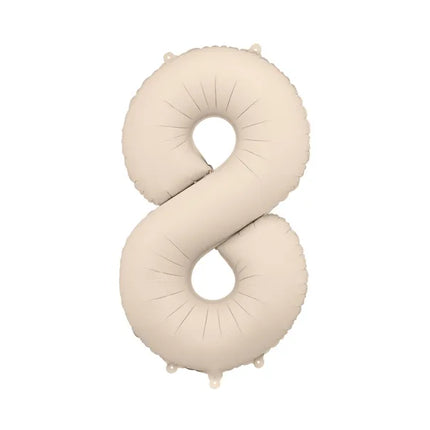 Balon foliowy na 8 lat beżowy matowy pusty 86 cm