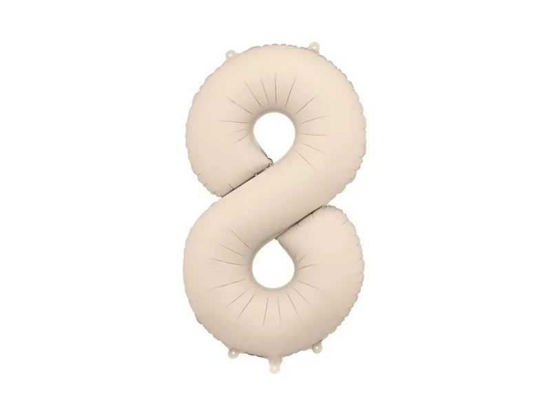 Balon foliowy na 8 lat beżowy matowy pusty 86 cm