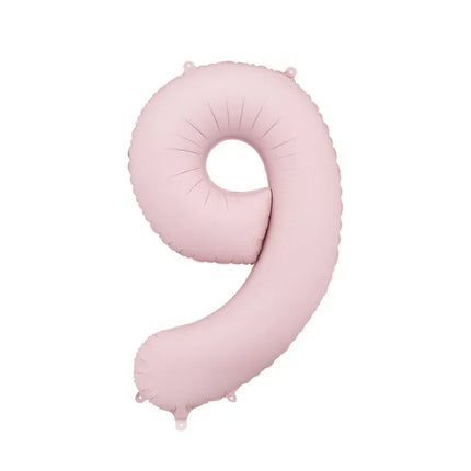Balon z figurką na 9 lat Jasnoróżowy Pusty 86cm