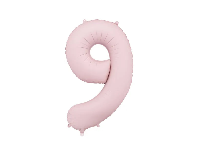 Balon z figurką na 9 lat Jasnoróżowy Pusty 86cm