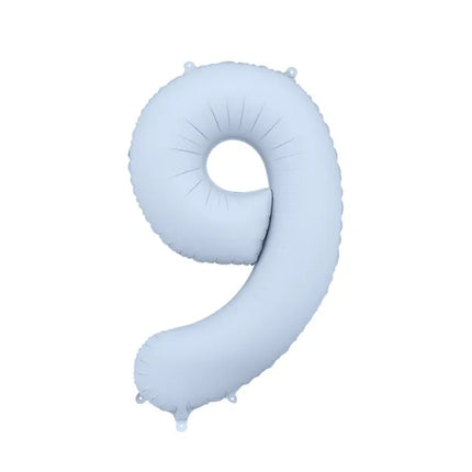 Balon z figurką na 9 lat Jasnoniebieski matowy pusty 86 cm