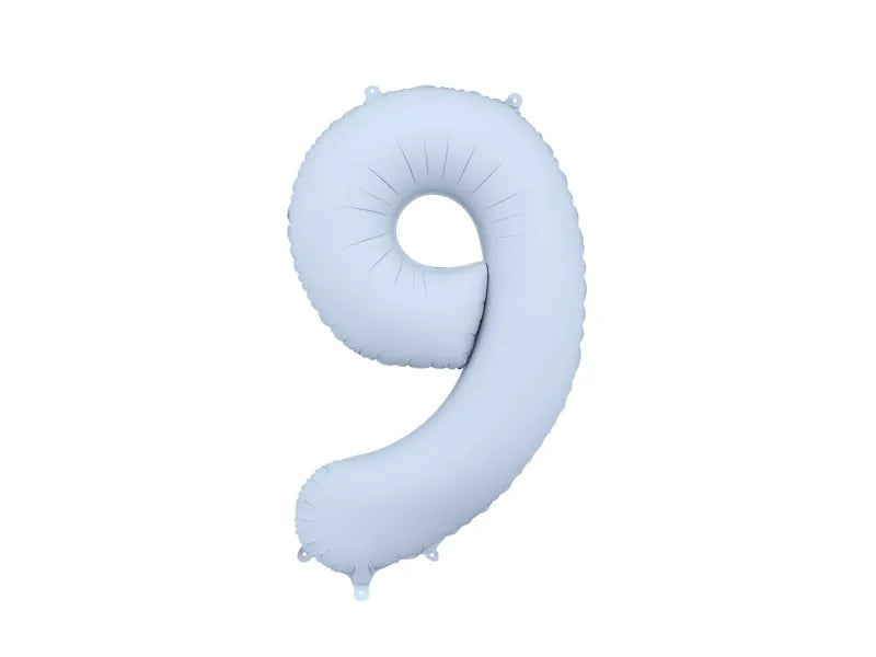 Balon z figurką na 9 lat Jasnoniebieski matowy pusty 86 cm