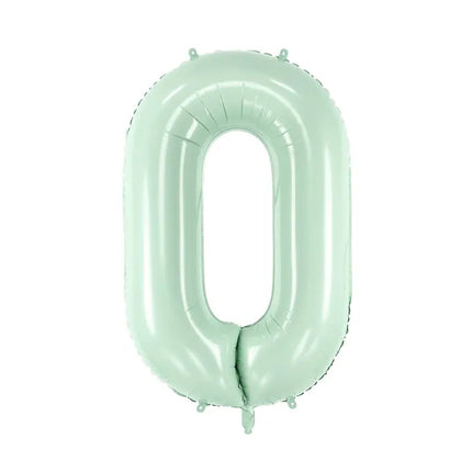 Balon z figurką 0 lat miętowo-zielony 72 cm