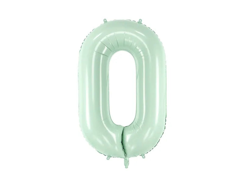 Balon z figurką 0 lat miętowo-zielony 72 cm