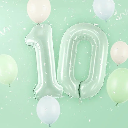 Balon z figurką 0 lat miętowo-zielony 72 cm