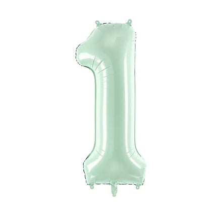 Balon z figurką na 1 rok miętowo-zielony 72 cm