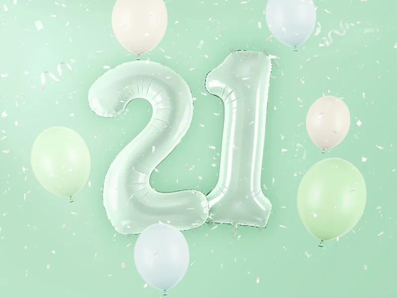 Balon z figurką na 2 lata miętowo-zielony 72 cm