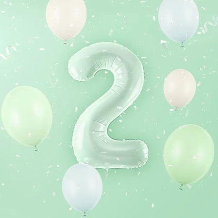 Balon z figurką na 2 lata miętowo-zielony 72 cm