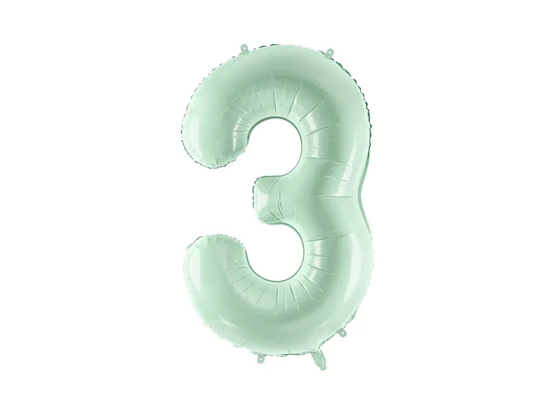 Balon z figurką na 3 lata miętowo-zielony 72 cm