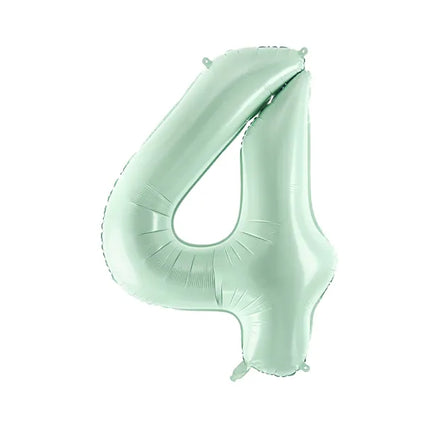 Balon z figurką na 4 lata miętowo-zielony pusty 72 cm