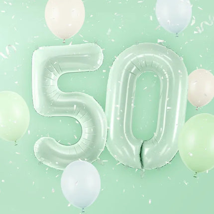 Balon z figurką na 5 lat miętowo-zielony pusty 72 cm