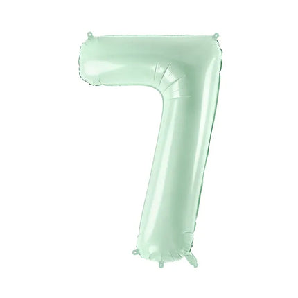 Balon z figurką na 7 lat miętowo-zielony pusty 72 cm