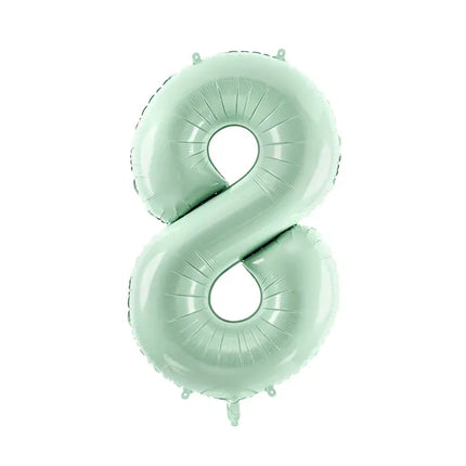 Balon z figurką na 8 lat miętowo-zielony pusty 72 cm