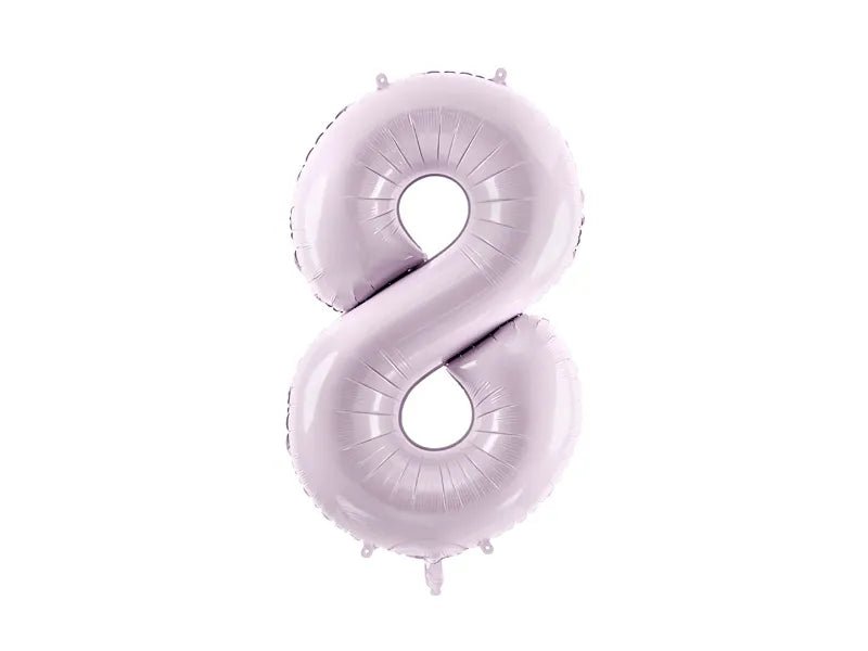 Balon z figurką na 8 lat fioletowy pusty 72 cm