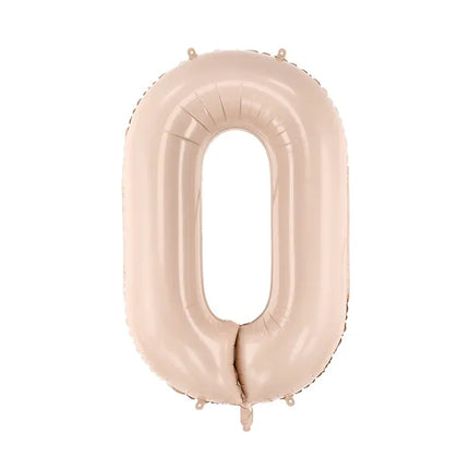Balon z figurką 0 lat beżowy 72 cm