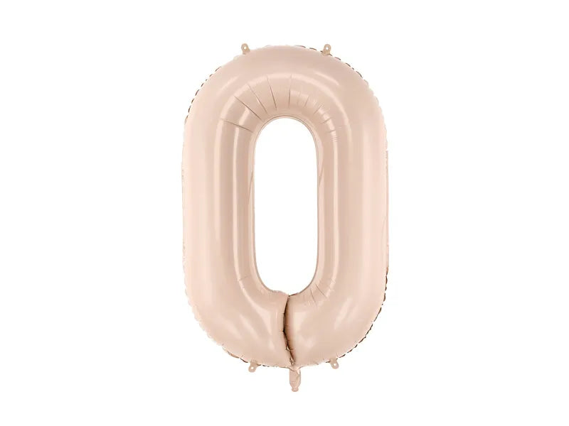 Balon z figurką 0 lat beżowy 72 cm