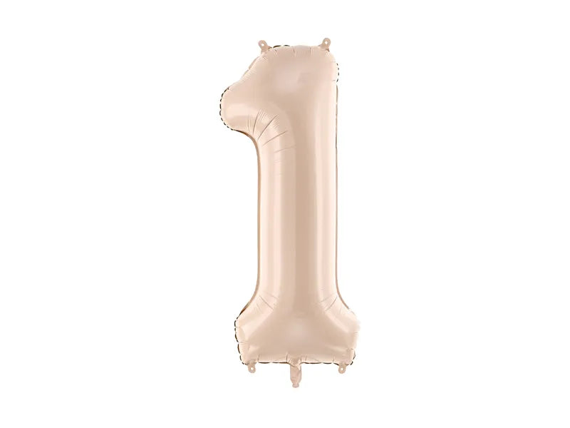 Balon z figurką na 1 rok beżowy 72 cm