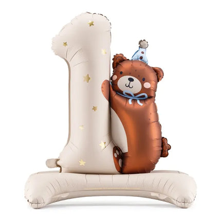 1 Rok Figurka Balon Niedźwiedź 81cm