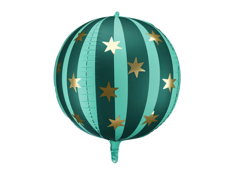 Zielony balon helowy gwiazdki pusty 75 cm