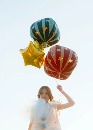 Zielony balon helowy gwiazdki pusty 75 cm