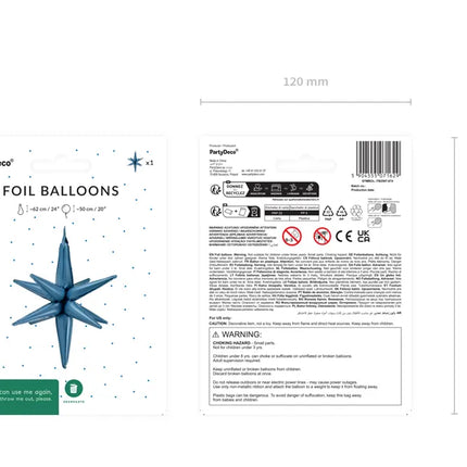 Balon gwiazda granatowy 50 cm