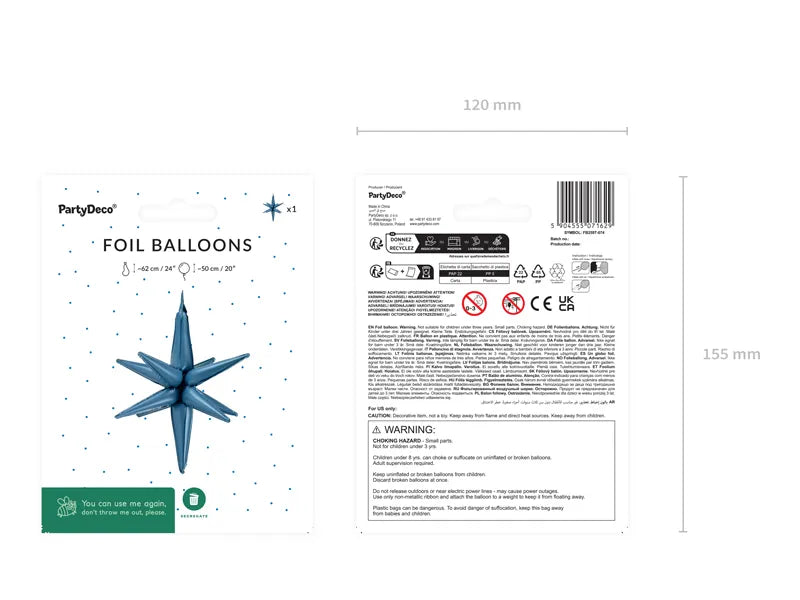 Balon gwiazda granatowy 50 cm