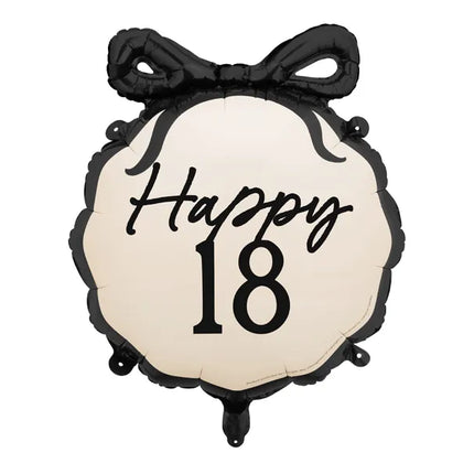 Balon helowy na 18 lat czarno-biały 53 cm