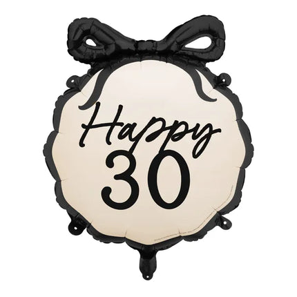 Balon helowy na 30 lat czarno-biały 53 cm