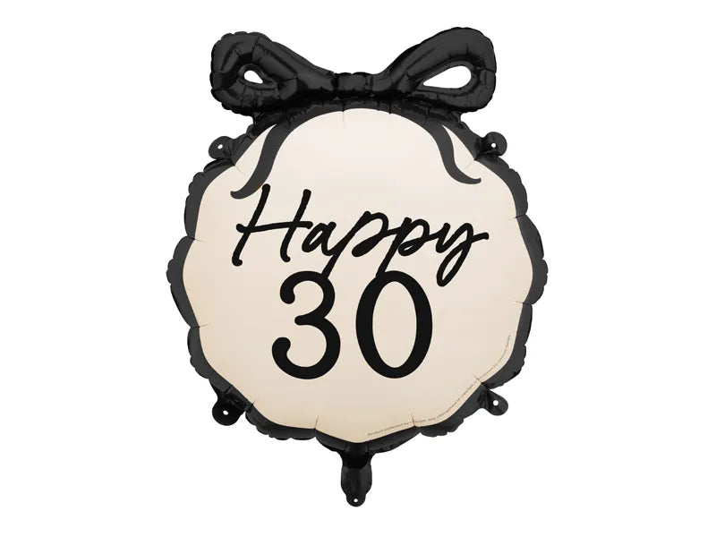 Balon helowy na 30 lat czarno-biały 53 cm