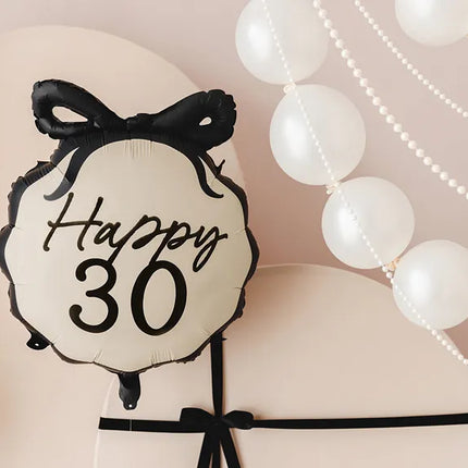 Balon helowy na 30 lat czarno-biały 53 cm